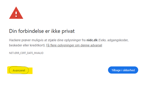 Sidevisning fra Google Chrome